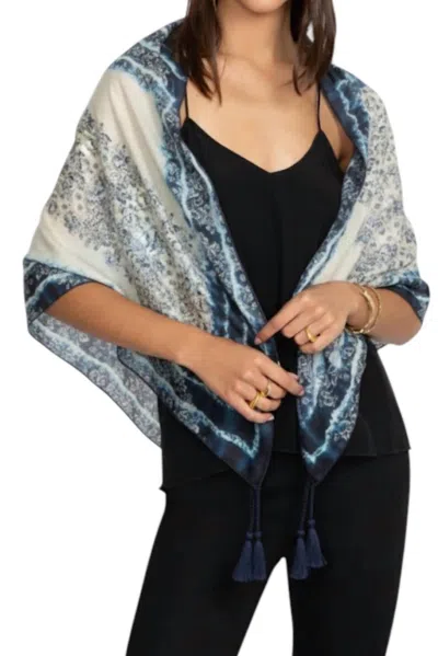 Johnny Was Silk Osiana Scarf In Multicolored In Blue