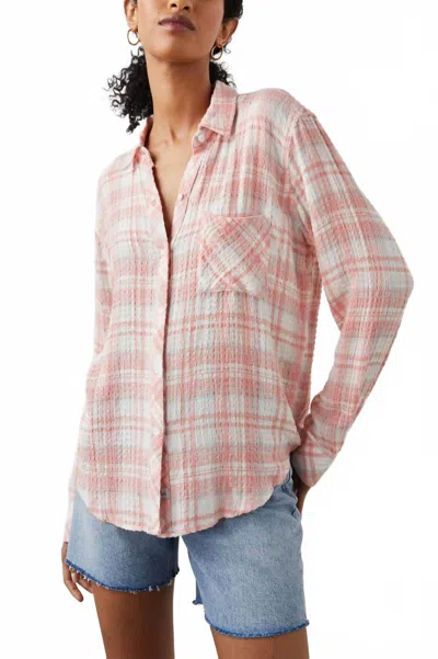 Rails Brady Shirt In White Peach Cloud In Pink