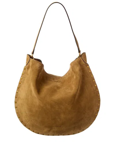 Isabel Marant Oskan Suede Hobo Bag In Brown