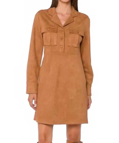 Velvet Heart Faux Suede Dress In Camel In Brown