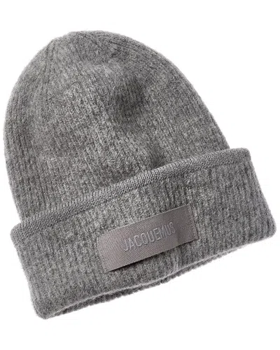Jacquemus Gros Grain Alpaca & Wool-blend Beanie In Gray