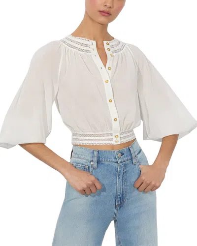Alice And Olivia Cherelle Button Down Blouse In White