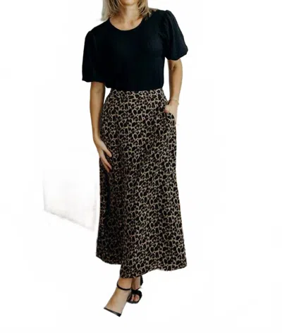 Mikarose Maxi Slip Skirt In Leopard In Animal Print