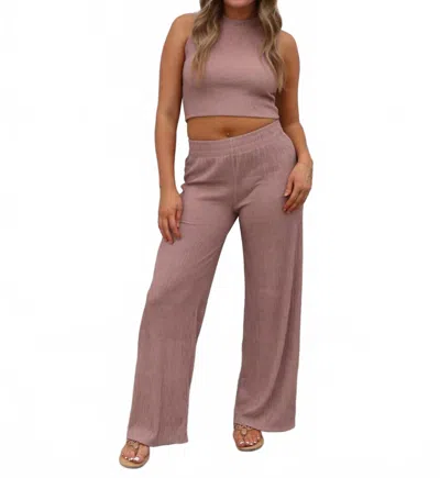 Love Poem Iris Two Piece Pant Set In Mauve In Pink