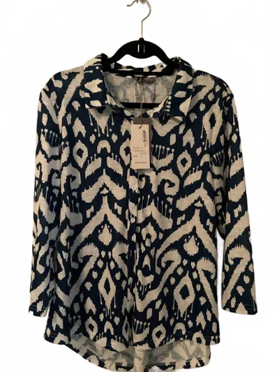 Shana Apparel Women's Button Down Shirt In Navy In Blue