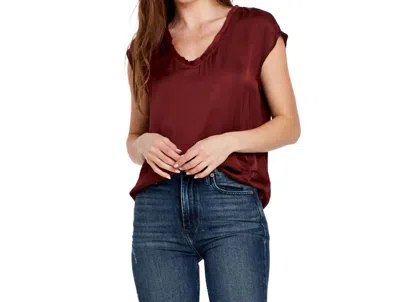 Dear John Denim Yanis V Neck Top In Vino In Brown