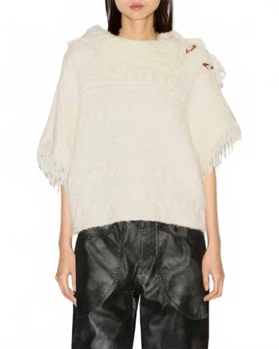 Isabel Marant Blanche Short Sleeve Sweater In Ecru In White