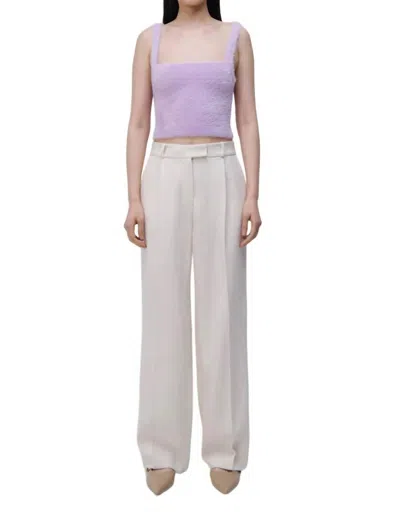 Simkhai Novia Pleated Straight Leg Pants In Eggshell In White