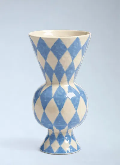 &k Amsterdam Rhombic Vase In Blue