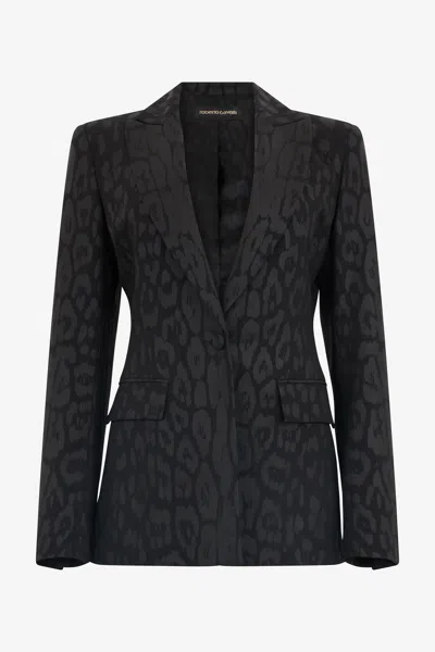 Roberto Cavalli Plain Jacket In Black