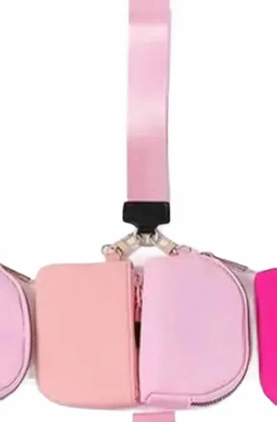 The Lyrical Spirit Women's Double Dual Nylon Pouch Wallet In Rose Pink Light Pink In Multi