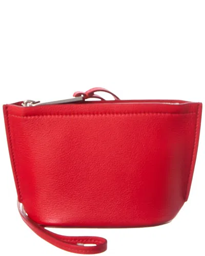 Ferragamo Micro Leather Pouch In Red