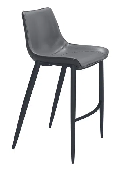 Hivvago Magnus Barstool (set Of 2) Dark Gray & Black In Gray