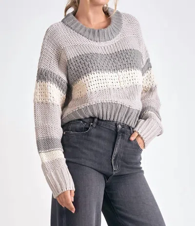 Elan Tanglewood Knit Sweater In Gray In Gray