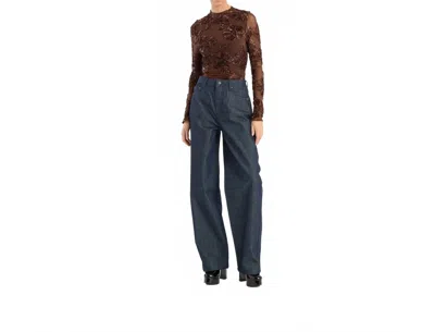 Rotate Birger Christensen Flower Mesh Top In Chicory Coffee In Black