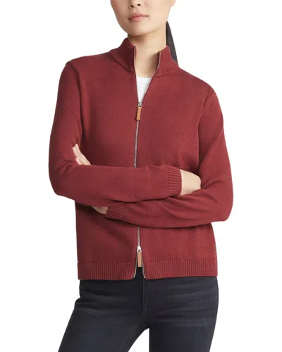 Lafayette 148 Plus Fitted Silk-blend Bomber Sweater In Red