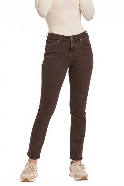 Dear John Denim Blaire Mid-rise Straight Jeans In Mocha Brown In Brown