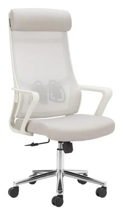 Hivvago Jett High Back Office Chair Light Gray In White