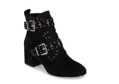 Rebecca Minkoff Logan Studded Suede Leather Ankle Booties In Black In Black