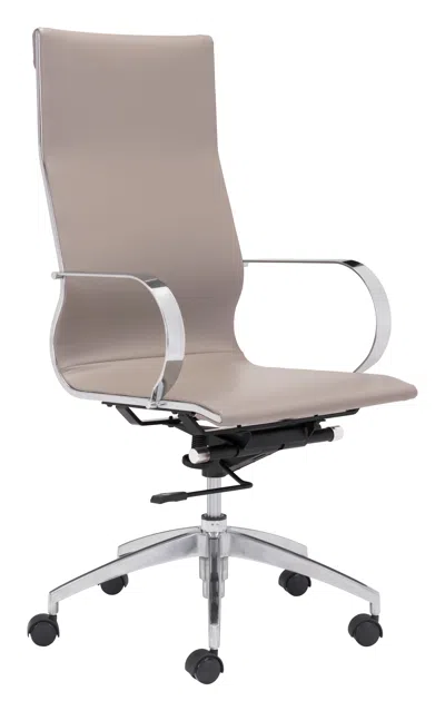 Hivvago Glider High Back Office Chair Taupe In Neutral