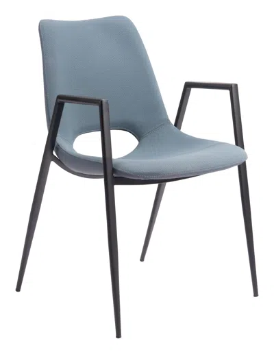 Hivvago Desi Dining Chair (set Of 2) Azure Gray In Blue
