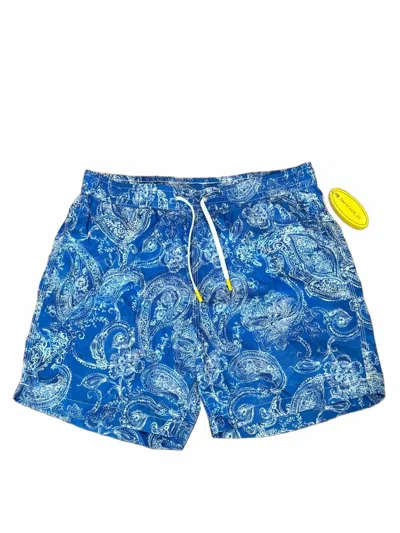 Hartford Men's Mid Length Swim Short In Chambray In Blue