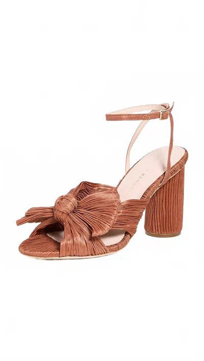 Loeffler Randall Women's Camellia Pleated Bow Heel With Ankle Strap In Terracotta In Brown