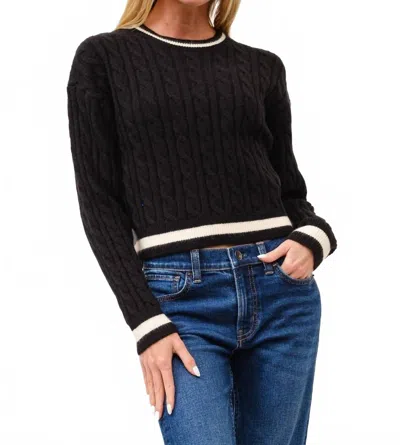 Cielo Houston Cropped Sweater In Black In Black