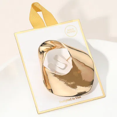 Fashnzfab Gold Dipped Abstract Sculpted Fluid Design Pin Brooch In Gold