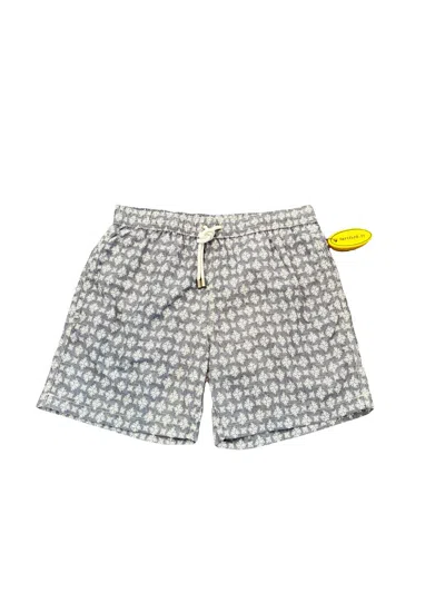 Hartford Men's Geometric Print Swim Short In Gray And White In Gray