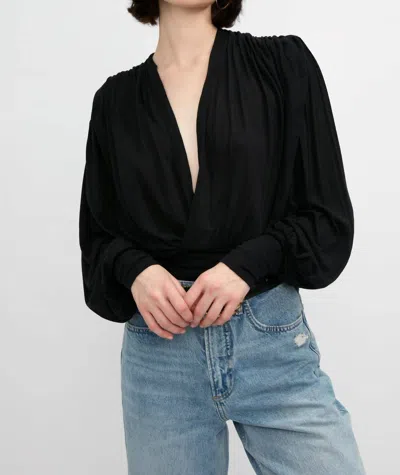 Iro Barba V-neck Long Sleeve Blouse In Black In Black