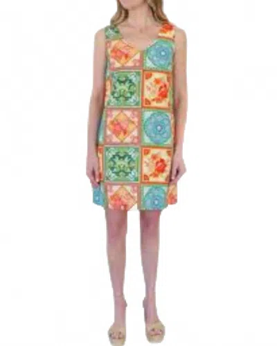 Anna Cate Nixon Mini Dress In Neon Tile In Blue