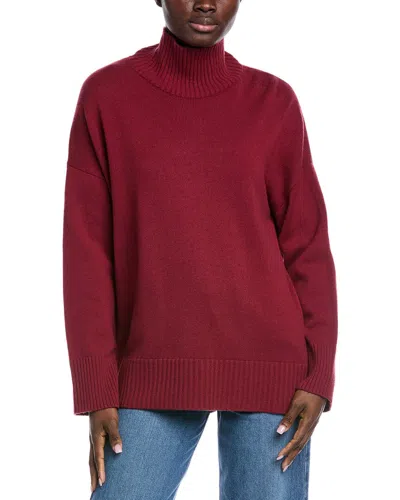 Lafayette 148 Stand-collar Cashmere Sweater In Red