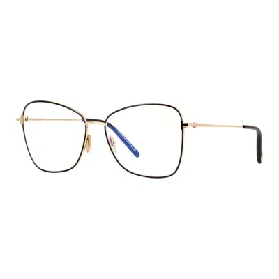 Tom Ford Eyeglasses Butterfly Full Rim, Ivory/gold Frame And Clear Demo Lens Lens Ft5906-b025 In Gold