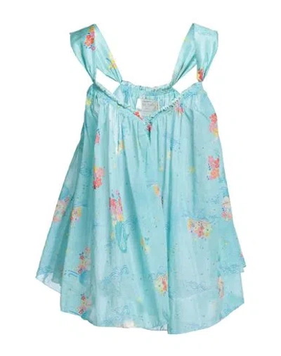 Forte Forte Forte_forte Woman Top Turquoise Size 3 Cotton, Silk In Blue