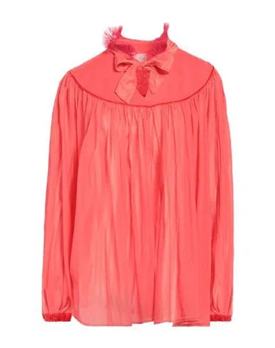 Forte Forte Forte_forte Woman Top Coral Size 3 Cotton, Silk, Viscose In Red