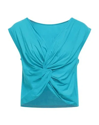 Forte Forte Forte_forte Woman T-shirt Azure Size 0 Cotton In Blue