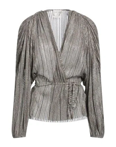 Forte Forte Forte_forte Woman Top Platinum Size 2 Polyester, Polyamide, Metallic Polyester In Gray