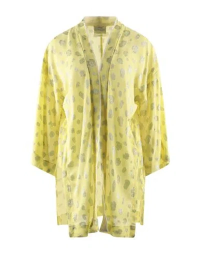 Forte Forte Forte_forte Woman Overcoat & Trench Coat Yellow Size 1 Viscose, Metallic Polyester In Yellow