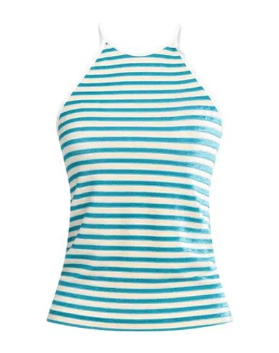 Forte Forte Forte_forte Woman Tank Top Turquoise Size 2 Viscose, Polyamide, Elastane In Multi