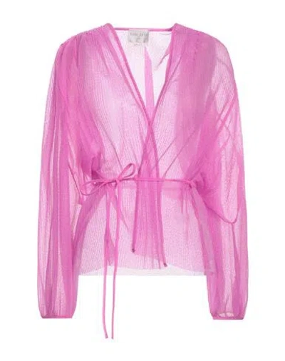 Forte Forte Forte_forte Woman Shirt Magenta Size 3 Polyester, Metallic Polyester In Pink