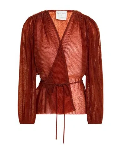 Forte Forte Forte_forte Woman Shirt Brick Size 3 Polyester, Metallic Polyester In Brown