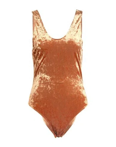 Forte Forte Forte_forte Woman Bodysuit Apricot Size 2 Polyester, Elastane In Brown