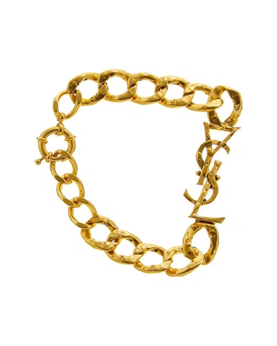 Saint Laurent Cassandre Chain Bracelet In Gold