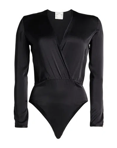 Forte Forte Forte_forte Woman Bodysuit Black Size 1 Silk, Elastane In Black