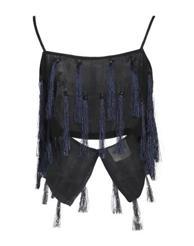 Forte Forte Forte_forte Woman Top Midnight Blue Size 0 Viscose, Polyester, Glass In Multi