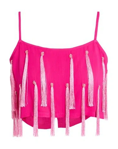 Forte Forte Forte_forte Woman Top Fuchsia Size 3 Viscose, Polyester, Glass In Multi