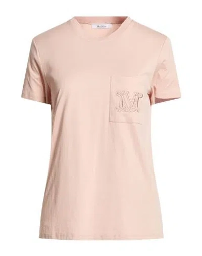Max Mara Woman T-shirt Blush Size Xs Cotton In Pink