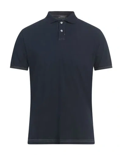 Rossopuro Man Polo Shirt Navy Size 4 Cotton In Multi