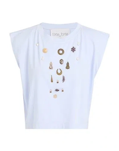 Forte Forte Forte_forte Woman T-shirt Sky Blue Size 3 Cotton In Multi